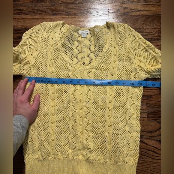 Sundance | Meadow Mornings Sweater Lemonade Yellow Pointelle Sz S - Picture 6 of 9